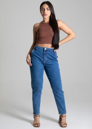 Imagem de Calça Jeans Feminina  Cintura Alta Sawary 