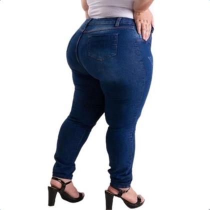 Imagem de Calça Jeans Feminina Empina Bumbum Plus Size 46 Até 52 Com Lycra