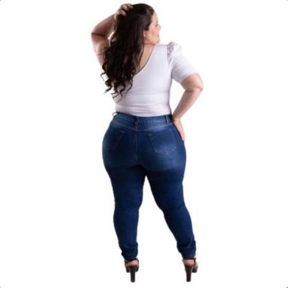 Imagem de Calça Jeans Feminina Empina Bumbum Plus Size 46 Até 52 Com Lycra