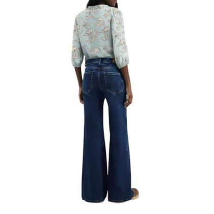 Imagem de Calça Jeans Feminina Hering Pantalona Azul - H9MA1ASN