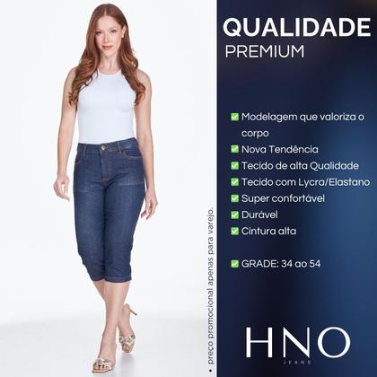 Imagem de Calça Jeans Feminina HNO Capri Skinny Elastano Azul