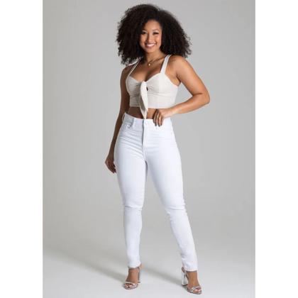 Imagem de Calça Jeans Feminina Levanta Bumbum Sawary Branca Original Branca