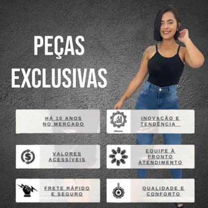 Imagem de Calça Jeans Feminina Mulher Skinny Cintura Alta Com Lycra