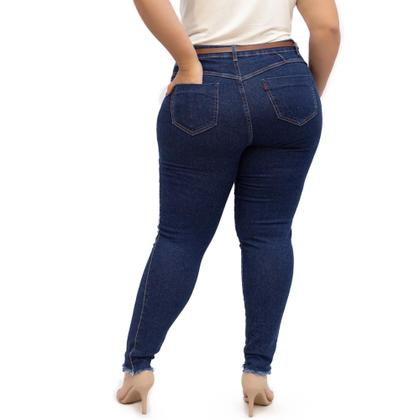 Imagem de Calça Jeans Feminina, Plus Size, Skinny, Elastano, Com Cinto, Até 58