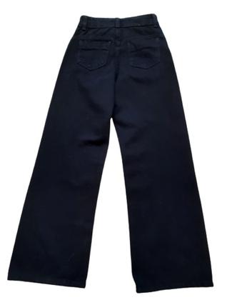 Imagem de Calça Jeans Feminina Preta Wide Leg Infantil Juvenil Pantalona (R:6291)