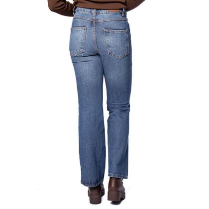 Imagem de Calça Jeans Feminina Sawary Reta Cintura Alta Azul