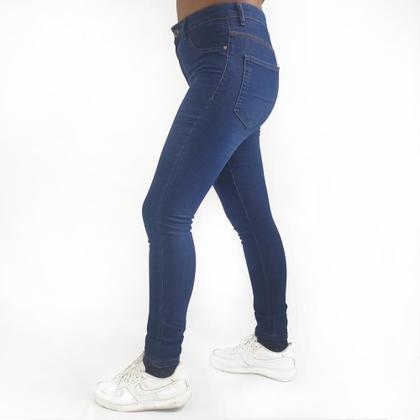 Imagem de Calça Jeans Feminina Skinny Zíper Bolsos Básica Estilo