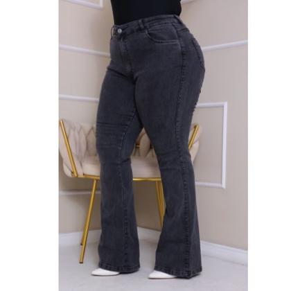 Imagem de Calça Jeans Flare Plus Size Marmorizada com bolso e com lycra