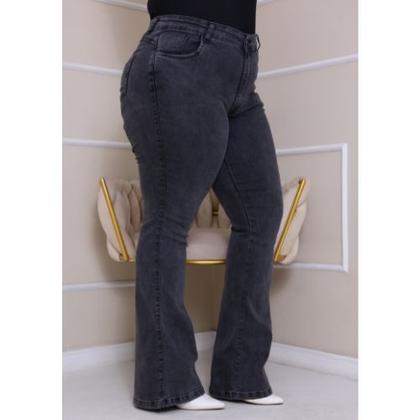 Imagem de Calça Jeans Flare Plus Size Marmorizada com bolso e com lycra