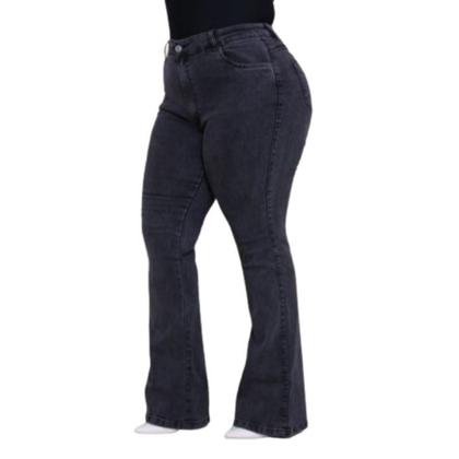 Imagem de Calça Jeans Flare Plus Size Marmorizada com bolso e com lycra