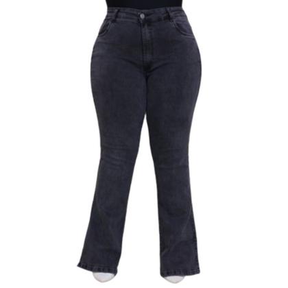 Imagem de Calça Jeans Flare Plus Size Marmorizada com bolso e com lycra