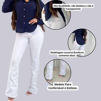 Imagem de Calça Jeans Flare Premium Com Alta Elasticidade Boca De Sino