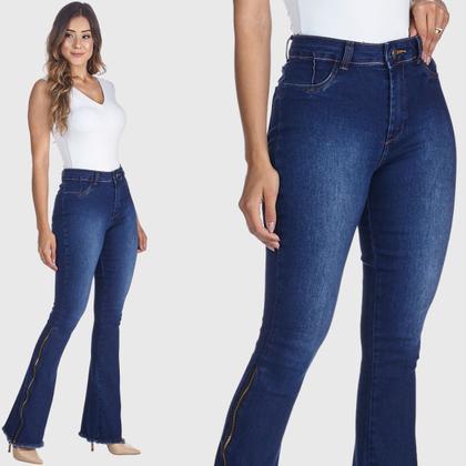 Imagem de Calça Jeans HNO Jeans Flare Com Barra Desfiada Azul