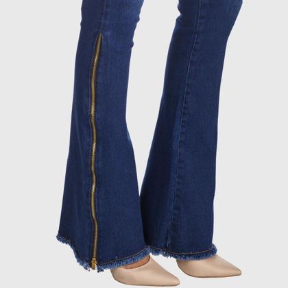Imagem de Calça Jeans HNO Jeans Flare Com Barra Desfiada Azul