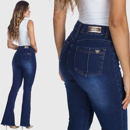 Imagem de Calça Jeans HNO Jeans Flare Com Barra Desfiada Azul