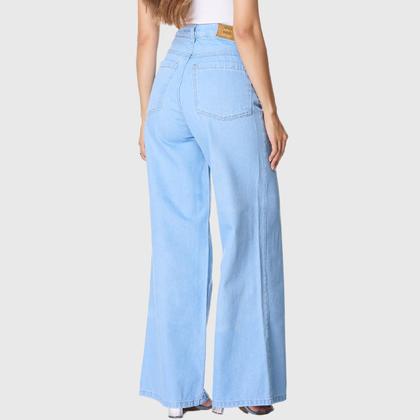 Imagem de Calça Jeans HNO Jeans Wide Leg Lisa Azul Claro