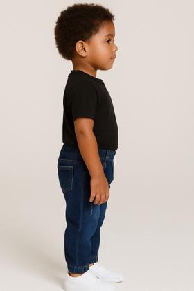 Imagem de Calça Jeans Infantil Juvenil Jogger Punho Elástico Cores
