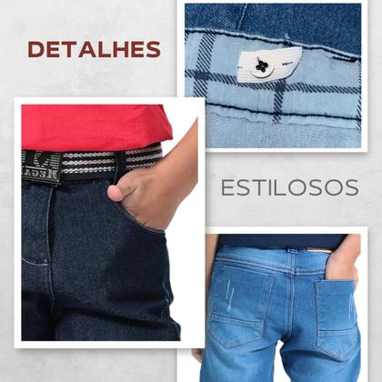 Imagem de Calça jeans infantil juvenil masculina menino tamanho 04 ao 16