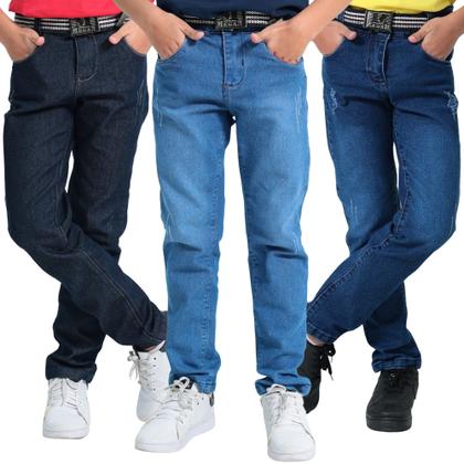 Imagem de Calça jeans infantil juvenil masculina menino tamanho 04 ao 16