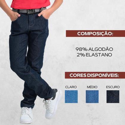 Imagem de Calça jeans infantil juvenil masculina menino tamanho 04 ao 16