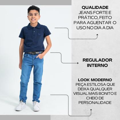 Imagem de Calça jeans infantil juvenil masculina menino tamanho 04 ao 16