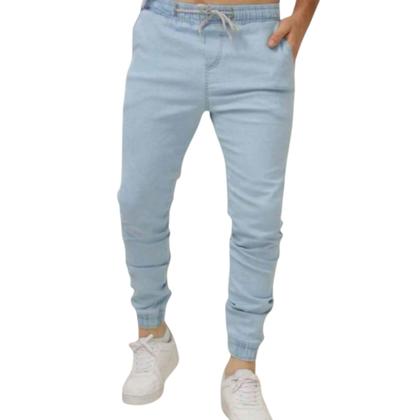 Imagem de Calça Jeans Jogger Masculina Premium com Lycra - Sarja com Punho, Conforto e Estilo