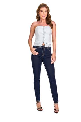 Imagem de Calça Jeans Lado Avesso Pin-Up Azul Escuro