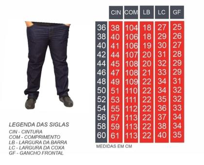 Imagem de Calça Jeans Masculina com Elastano PLUS SIZE (60 ao 70)