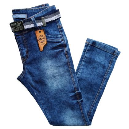 Imagem de Calça jeans masculina infantil juvenil com elastano Tam 10 Ao 16 Anos.