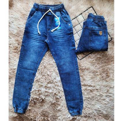 Imagem de Calça jeans masculina infantil juvenil com elastano Tam 10 Ao 16 Anos.