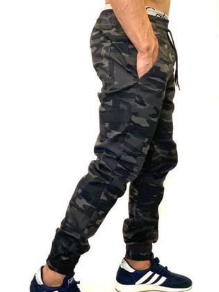 Imagem de CALÇA jeans MASCULINA JOGGER EM SARJA E JEANS SLIM ESTILO DESTROYED CALÇA COM ELASTICO