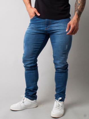 Imagem de Calça jeans masculina lavagem clara com elastano