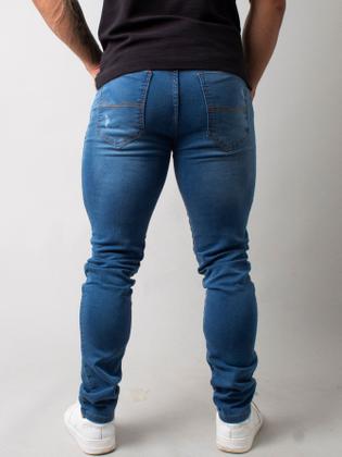 Imagem de Calça jeans masculina lavagem clara com elastano