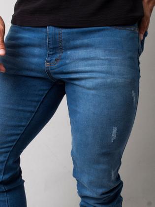 Imagem de Calça jeans masculina lavagem clara com elastano