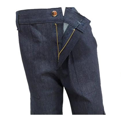 Imagem de Calça Jeans Masculina Meio Elástico Bolso Cargo