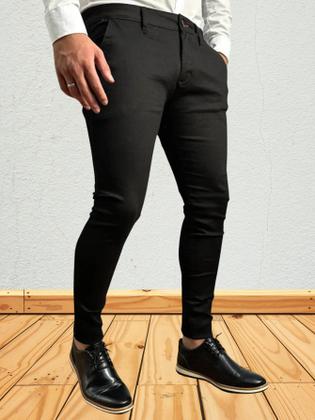 Imagem de Calça Jeans Masculina Preta Super Skinne Coladinha Balada Festa Casual