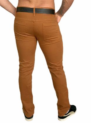 Imagem de calça jeans masculina sarja e masculino slim skinny top com lycra sarja e jeans premium lançamento