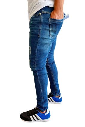 Imagem de CALÇA JEANS masculina SKINNY MODELOS COM DETALHES RASGADAS E LISAS MODA HOMEM