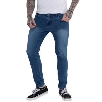 Imagem de Calça Jeans Masculina Skinny Puídos Street Tendência Casual