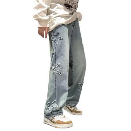 Calça Jeans Masculina Skinny Rasgada - Estilo Y2K Patchwork Slim Fit
