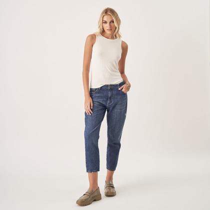 Imagem de Calça Jeans Mom Capri Cintura Alta