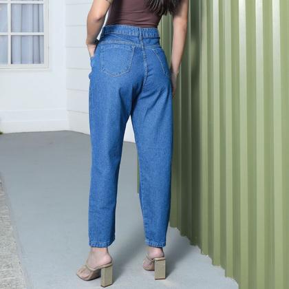 Imagem de Calça Jeans Mom Feminina Cintura Alta  Moda Blogueira