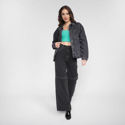 Imagem de Calça Jeans Pantalona Dzarm Cintura Alta Feminina