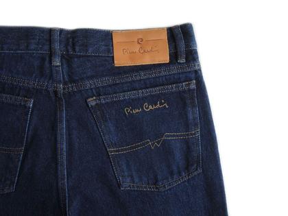 Imagem de Calça Jeans Pierre Cardin Masculina 100% Algodão Tradicional Corte Reto Cintura Alta