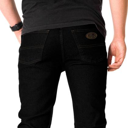 Imagem de Calça Jeans Plus Size Masculina Tradicional com Elastano Preta