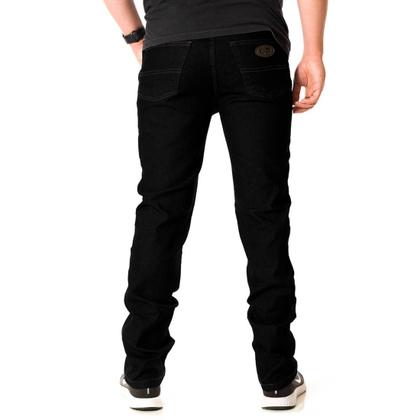 Imagem de Calça Jeans Plus Size Masculina Tradicional com Elastano Preta