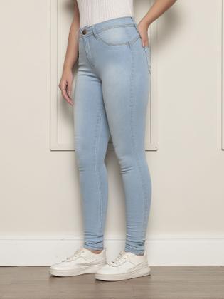 Imagem de Calça Jeans Preta Feminina Cintura Alta Skiny Com Laycra