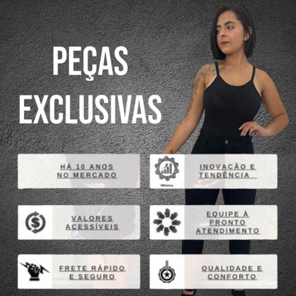 Imagem de Calça Jeans Preta Feminina Skinny Cintura Alta Com Lycra