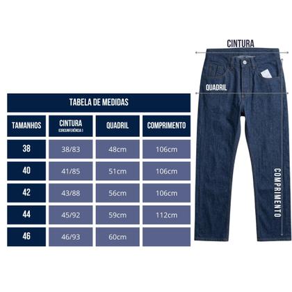 Imagem de Calça Jeans Reta Masculina Azul Clássica Com Bolsos 38 ao 46