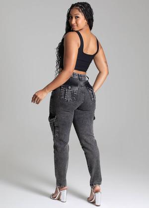 Imagem de Calça Jeans Sawary Mom Cargo - 277891 Preto